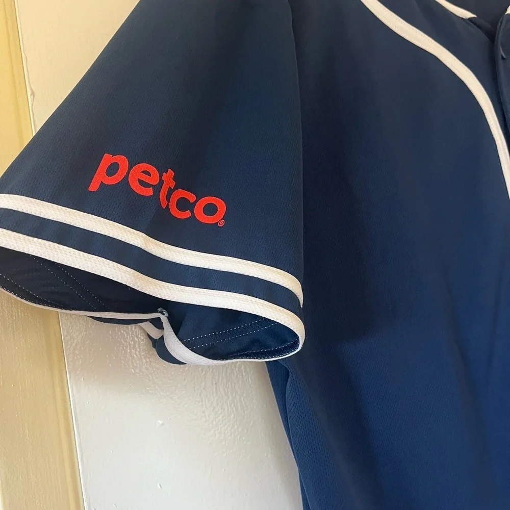 Blue Baseball Jersey with White Accents - Picture 5 of 5